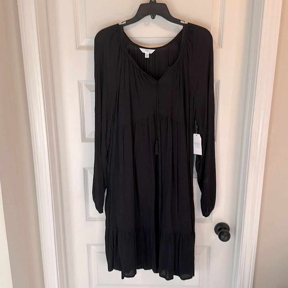 Black Peasant Dress L